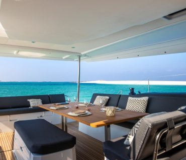 Fountaine Pajot shipyard, the new Fountaine Pajot 51, south Brittany on march 7, 2022, photo © Jean-Marie LIOT - www.jmliot.com