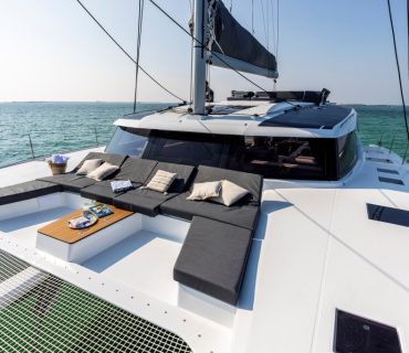 Fountaine Pajot shipyard, the new Fountaine Pajot 51, south Brittany on march 7, 2022, photo © Jean-Marie LIOT - www.jmliot.com