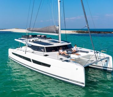 Fountaine Pajot shipyard, the new Fountaine Pajot 51, south Brittany on march 7, 2022, photo © Jean-Marie LIOT - www.jmliot.com