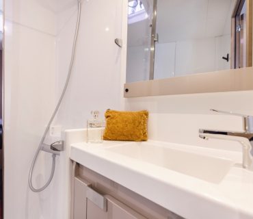 Fountaine Pajot shipyard, the new Fountaine Pajot 51, south Brittany on march 7, 2022, photo © Jean-Marie LIOT - www.jmliot.com